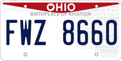 OH license plate FWZ8660