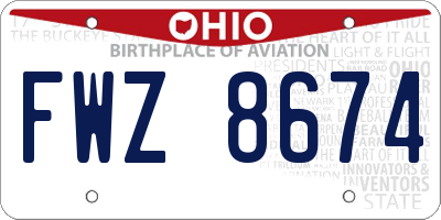 OH license plate FWZ8674