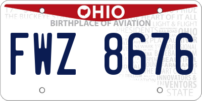 OH license plate FWZ8676