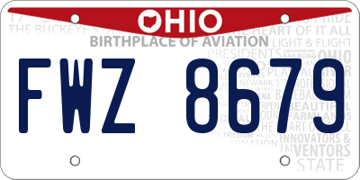 OH license plate FWZ8679
