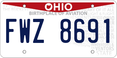 OH license plate FWZ8691