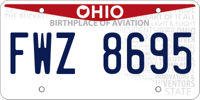 OH license plate FWZ8695