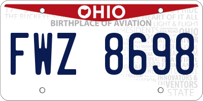 OH license plate FWZ8698