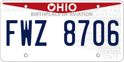 OH license plate FWZ8706
