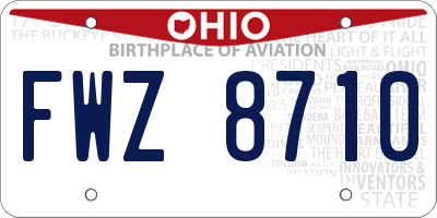 OH license plate FWZ8710