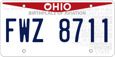 OH license plate FWZ8711
