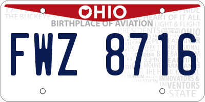OH license plate FWZ8716