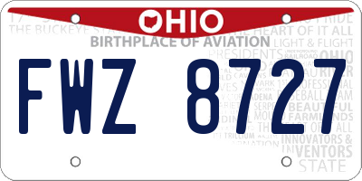 OH license plate FWZ8727