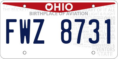 OH license plate FWZ8731