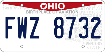 OH license plate FWZ8732