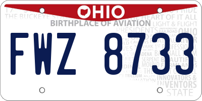 OH license plate FWZ8733