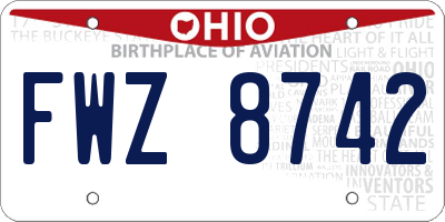 OH license plate FWZ8742
