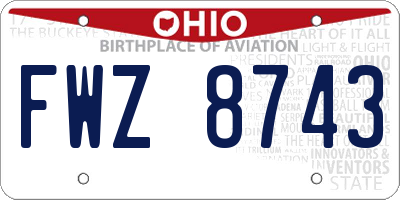 OH license plate FWZ8743