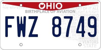 OH license plate FWZ8749