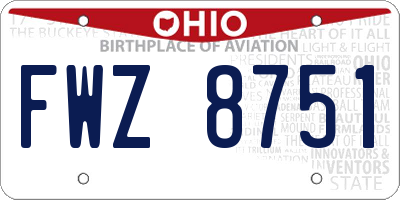 OH license plate FWZ8751