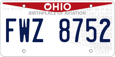 OH license plate FWZ8752