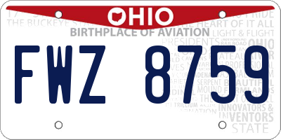 OH license plate FWZ8759