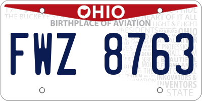 OH license plate FWZ8763