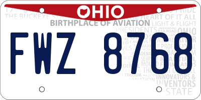 OH license plate FWZ8768