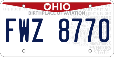 OH license plate FWZ8770