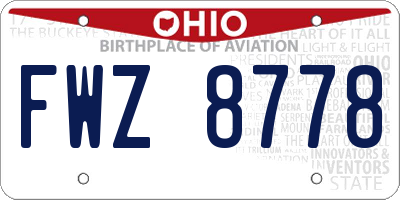 OH license plate FWZ8778