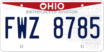 OH license plate FWZ8785