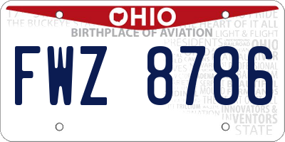 OH license plate FWZ8786