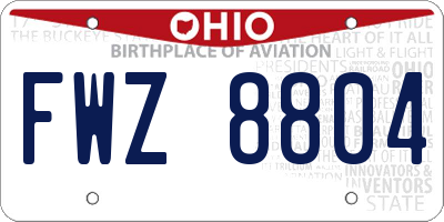 OH license plate FWZ8804