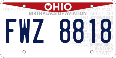 OH license plate FWZ8818