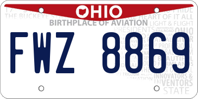 OH license plate FWZ8869