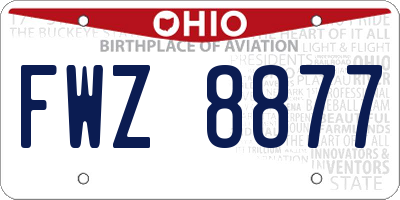 OH license plate FWZ8877