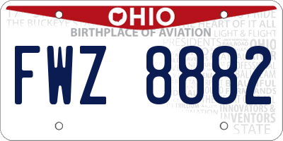 OH license plate FWZ8882