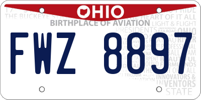 OH license plate FWZ8897