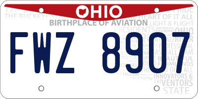 OH license plate FWZ8907