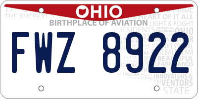 OH license plate FWZ8922