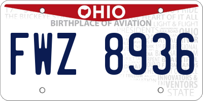 OH license plate FWZ8936