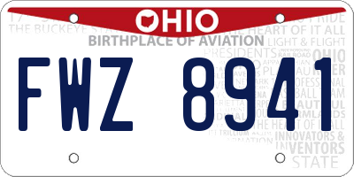 OH license plate FWZ8941