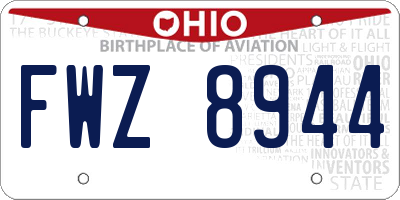 OH license plate FWZ8944
