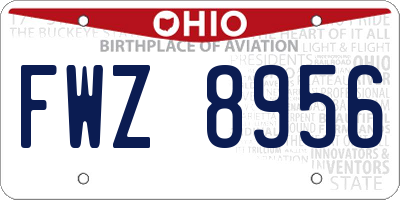 OH license plate FWZ8956