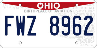OH license plate FWZ8962