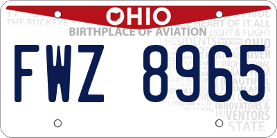 OH license plate FWZ8965