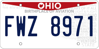OH license plate FWZ8971
