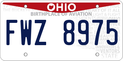 OH license plate FWZ8975