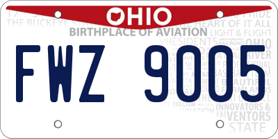 OH license plate FWZ9005
