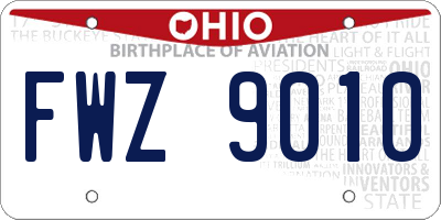 OH license plate FWZ9010