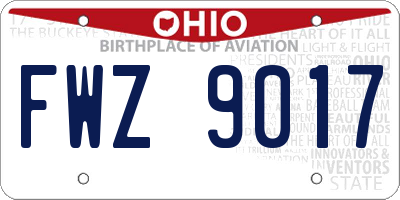 OH license plate FWZ9017