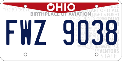 OH license plate FWZ9038