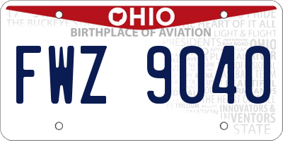 OH license plate FWZ9040