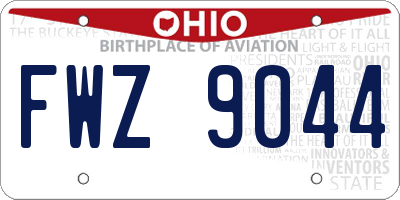 OH license plate FWZ9044