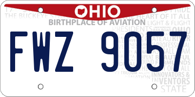 OH license plate FWZ9057